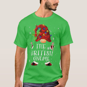 British Gnome Buffalo Plaid Christmas Tree Light T-Shirt