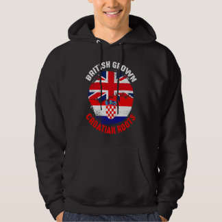 British Grown Croatian Roots Vintage Flags for Men Hoodie