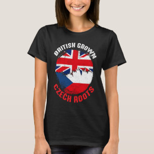 British Grown Czech Roots Vintage Flags for Men Wo T-Shirt