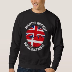 British Grown Denmarkian Roots Vintage Flags for M Sweatshirt