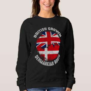 British Grown Denmarkian Roots Vintage Flags for M Sweatshirt