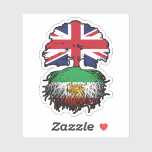 British Grown Iranian Roots Lion and Sun Sticker