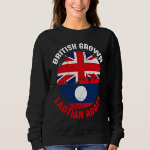 British Grown Laotian Roots Vintage Flags for Men  Sweatshirt