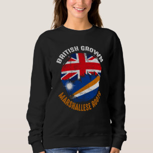 British Grown Marshallese Roots Vintage Flags for  Sweatshirt