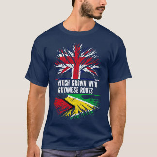 British Grown with Guyanese Roots UK Flag England T-Shirt