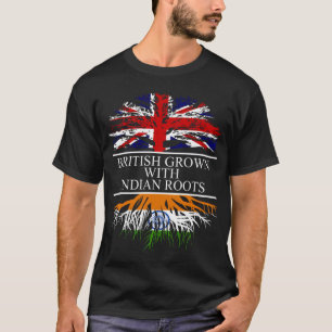 British grown with indian roots india flag T-Shirt
