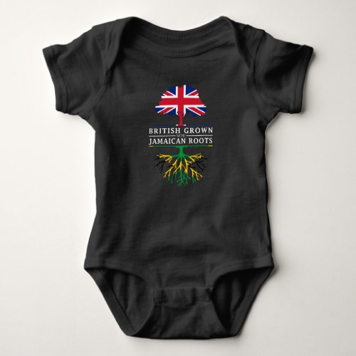 British Grown with Jamaican Roots   Jamaica Design Baby Bodysuit