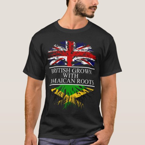 British grown with jamaican roots jamaica flag T_Shirt