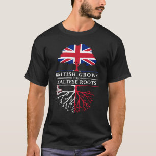 British Grown with Maltese Roots Malta Design T-Shirt
