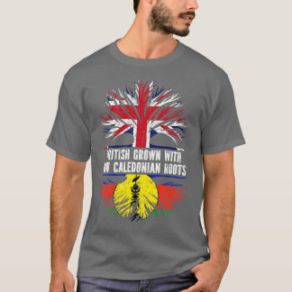 British Grown with New Caledonian Roots UK Flag En T-Shirt