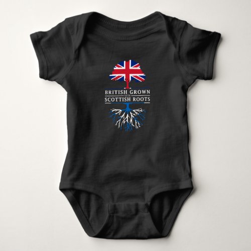 British Grown with Scottish Roots   Scotland Baby Bodysuit