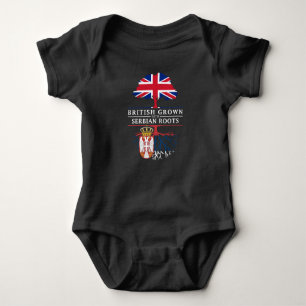 British Grown with Serbian Roots Serbia Design Baby Bodysuit