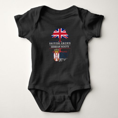 British Grown with Serbian Roots   Serbia Design Baby Bodysuit