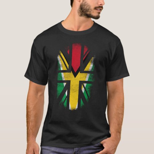 British Guyanese Flag _ Guyana and UK Pride T_Shirt