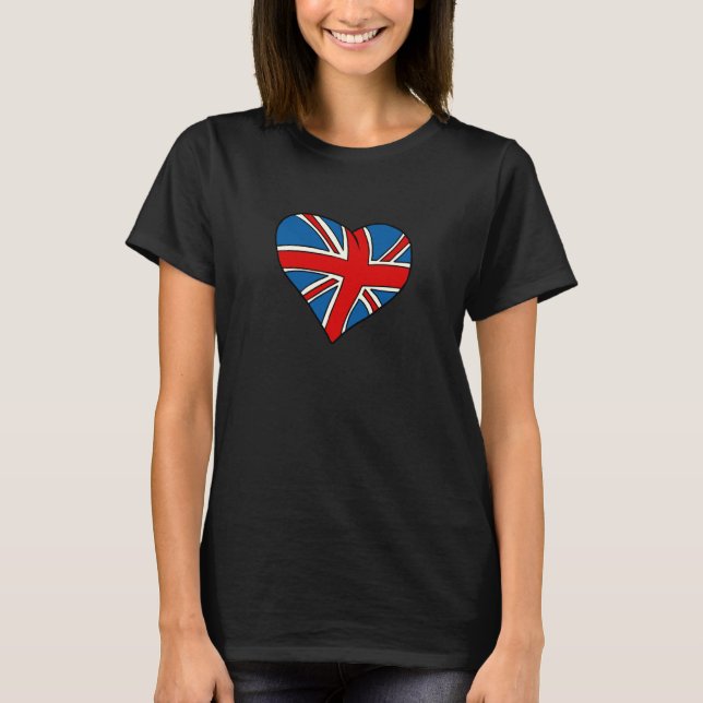 British heart shaped flag T-Shirt (Front)