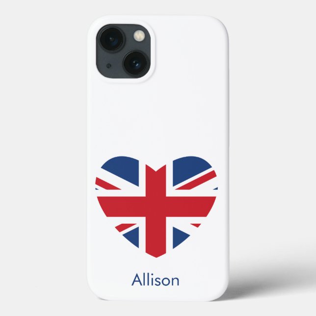 British Heart - Union Jack Flag - Personalized Case-Mate iPhone Case (Back)
