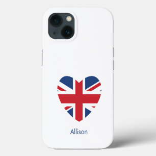 British Heart - Union Jack Flag - Personalized iPhone 13 Case