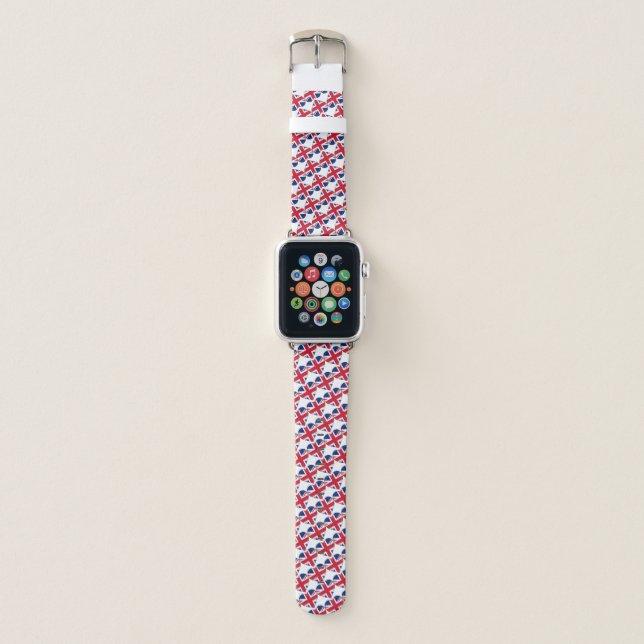 British Hearts & British Flag UK / United Kingdom Apple Watch Band (Front)