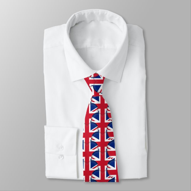 British Hearts, Union Jack Flag / United Kingdom Neck Tie (Tied)