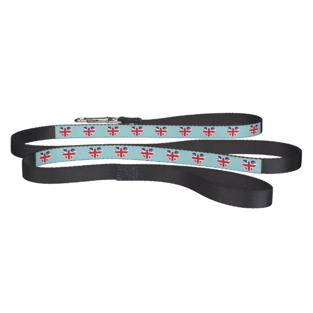 British Hearts - Union Jack Light Blue Pet Leash (Full)