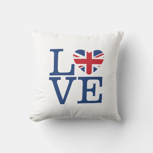 British Hearts _ Union Jack Throw Pillow