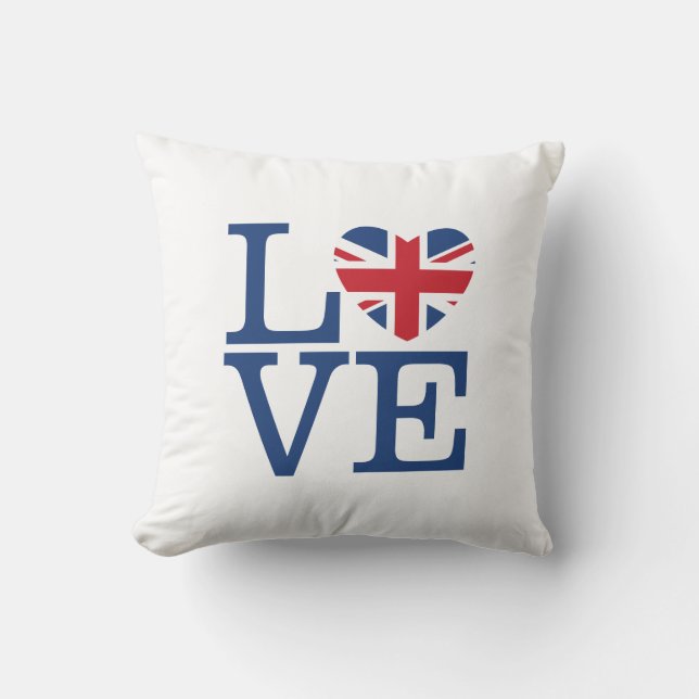 British Hearts - Union Jack Throw Pillow (Front)