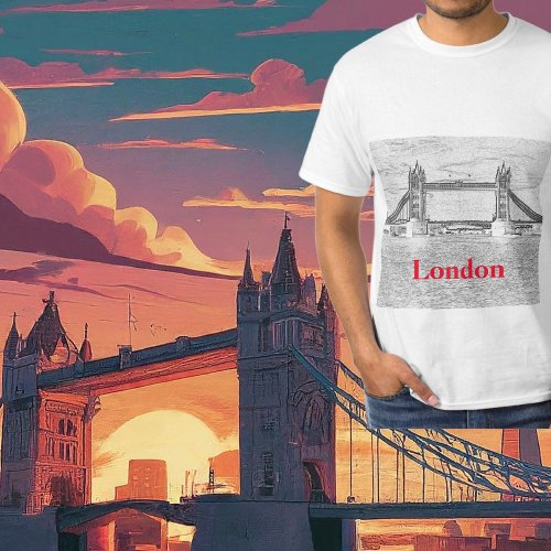 British Heritage London Tower Bridge Artistic T_Shirt