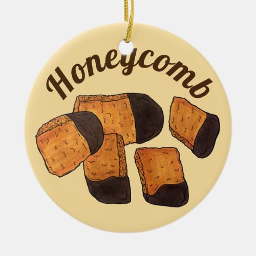 British Honeycomb Sponge Toffee Candy UK Sweets Ceramic Ornament