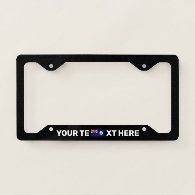 British Hong Kong Flag Black Personalized License Plate Frame (Front)