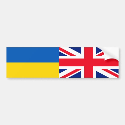 British I stand with Ukraine. UK and UKR Flags.. Bumper Sticker