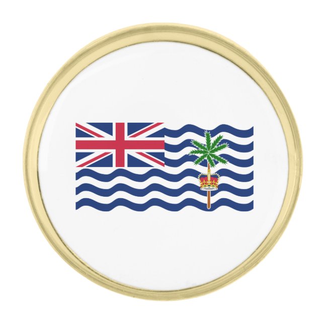 British Indian Ocean Territory Flag Gold Finish Lapel Pin (Front)