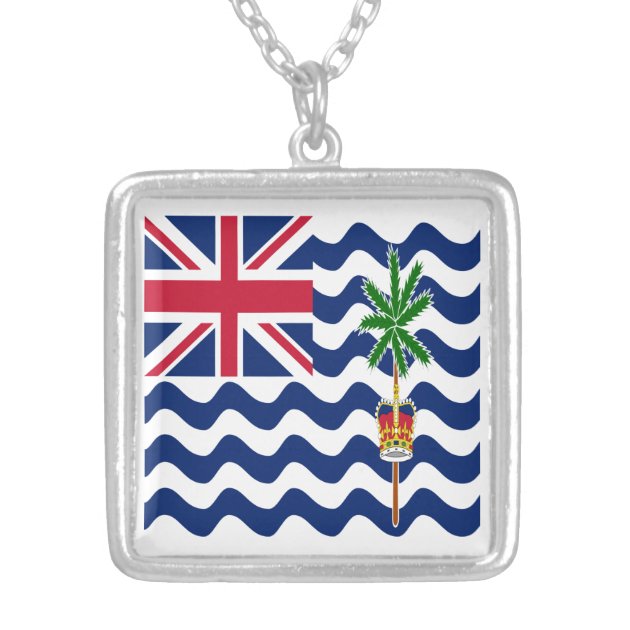 British Indian Ocean Territory Flag Silver Plated Necklace | Zazzle