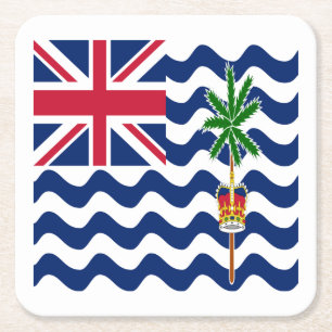British Indian Ocean Territory Flag Square Paper Coaster