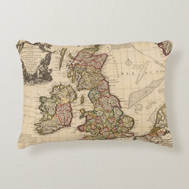 British Islands, England, Ireland Accent Pillow (Front)