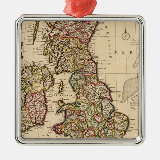 British Islands, England, Ireland Metal Ornament (Front)