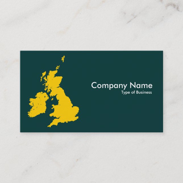 British Isles - Amber and Dark Green Business Card (Front)