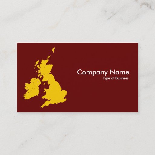 Customizable British Isles - Amber and Dark Maroon Business Card Template