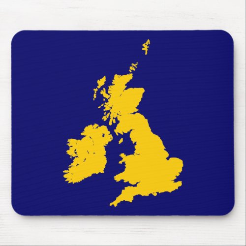 British Isles _ Amber on Dark Blue Mouse Pad