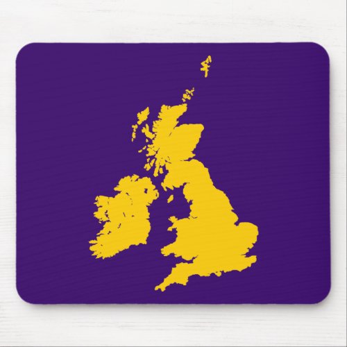 British Isles _ Amber on Dark Violet Mouse Pad