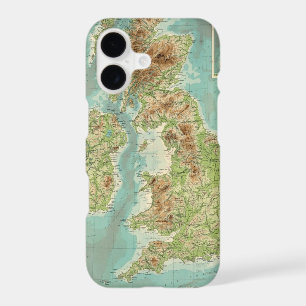 British Isles bathyorographical map iPhone 17 Case