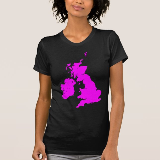 British Isles in Magenta T-Shirt (Front)