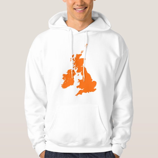 British Isles in Orange Hoodie (Front)