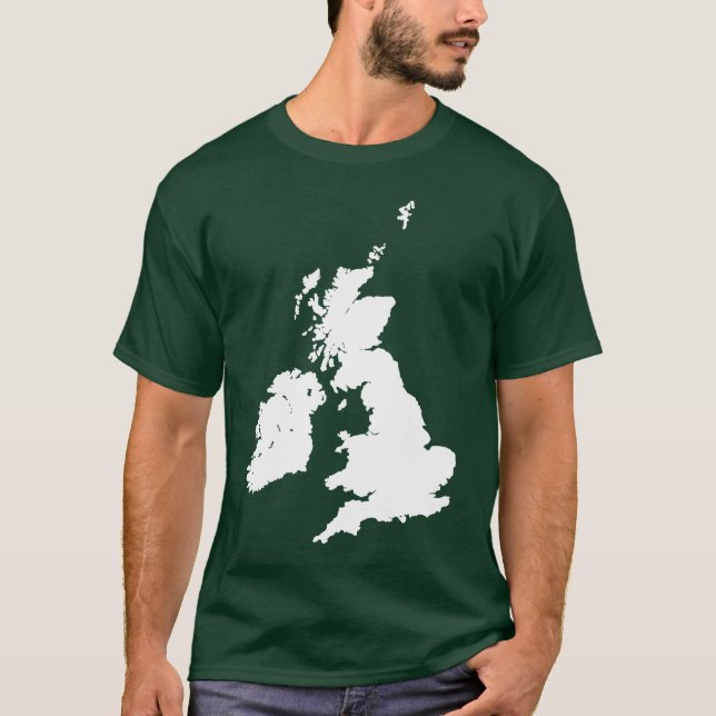British Isles in White T-Shirt (Front)
