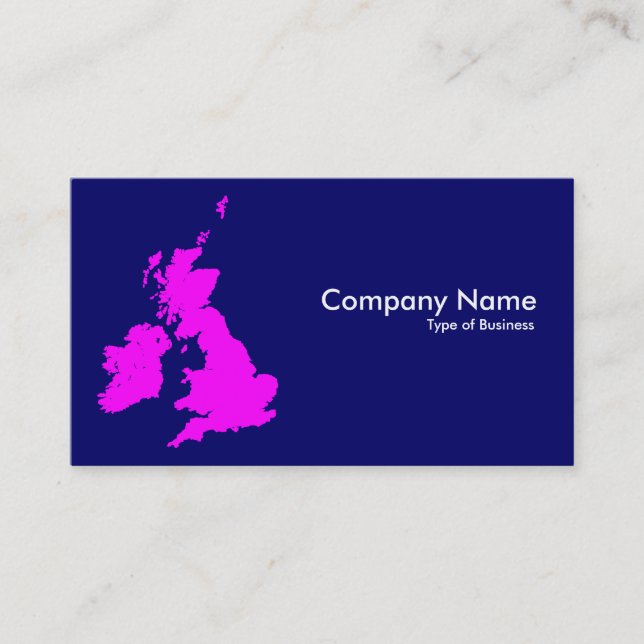 British Isles - Magenta on Dark Blue Business Card (Front)