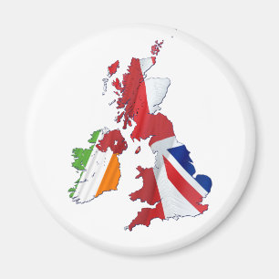 BRITISH ISLES MAP AND FLAGS MAGNET