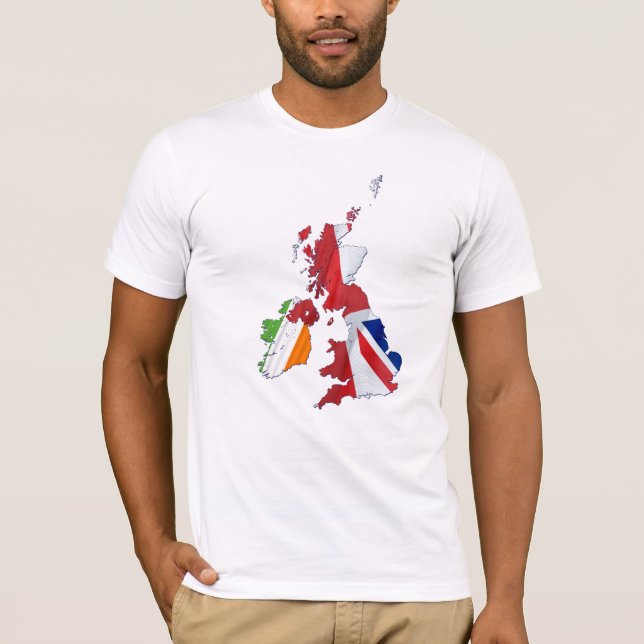 BRITISH ISLES MAP AND FLAGS T-Shirt (Front)