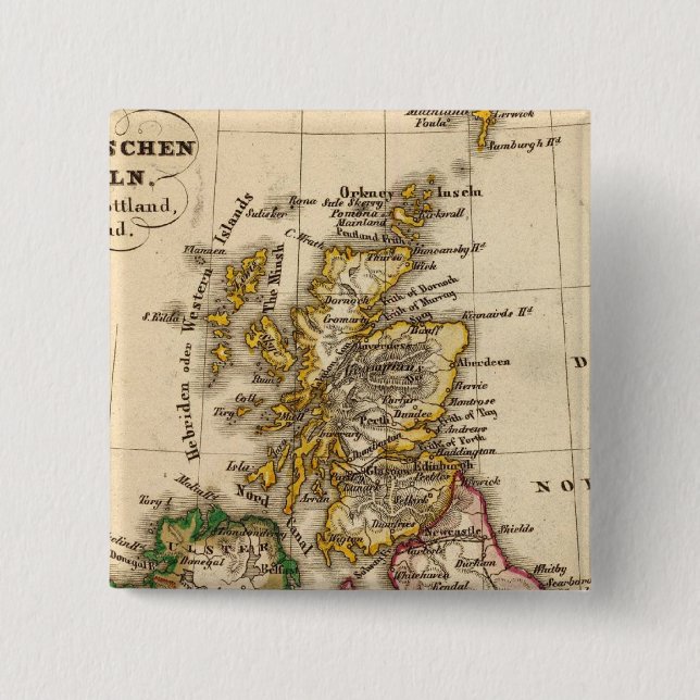 British Isles Map Pinback Button (Front)