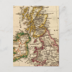 British Isles Map Postcard