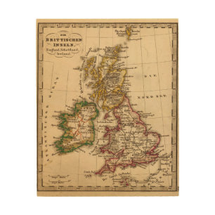 British Isles Map Wood Wall Art