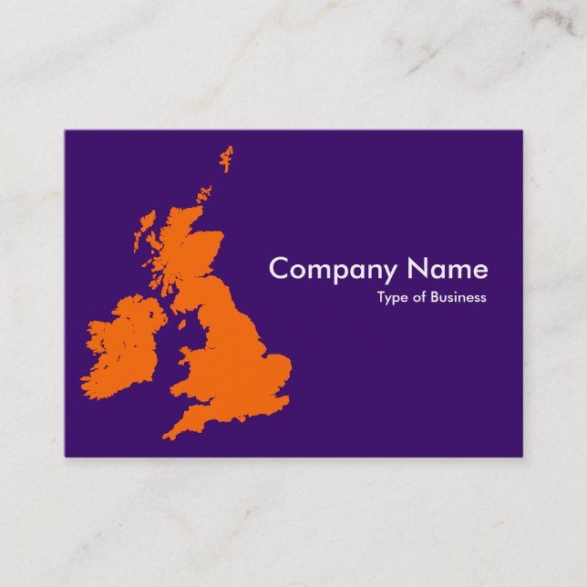 British Isles - Orange and Dark Violet Business Card (Front)
